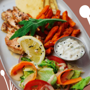 Grilled Chicken Meal Box - Sweet Potato Chips - Pita